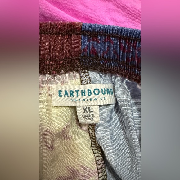 Earthbound Trading Company Boho Multicolor Pants Elastic Waist Women XL Unisex - Picture 6 of 6